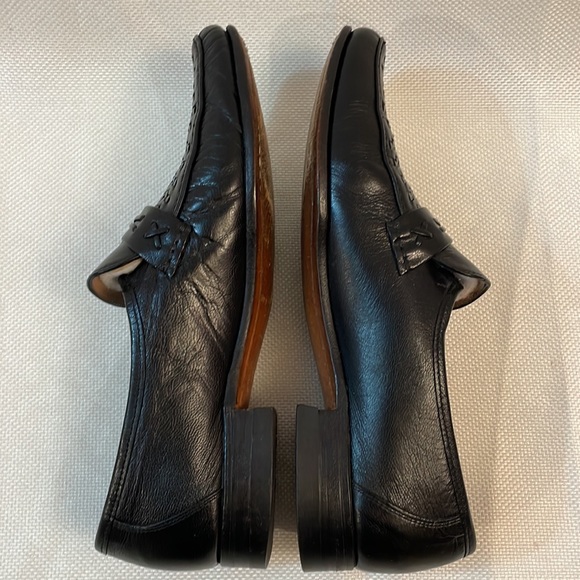 Dacks Black Hand Sewn Vamps Weave Woven Loafers Size 10 - Picture 4 of 9